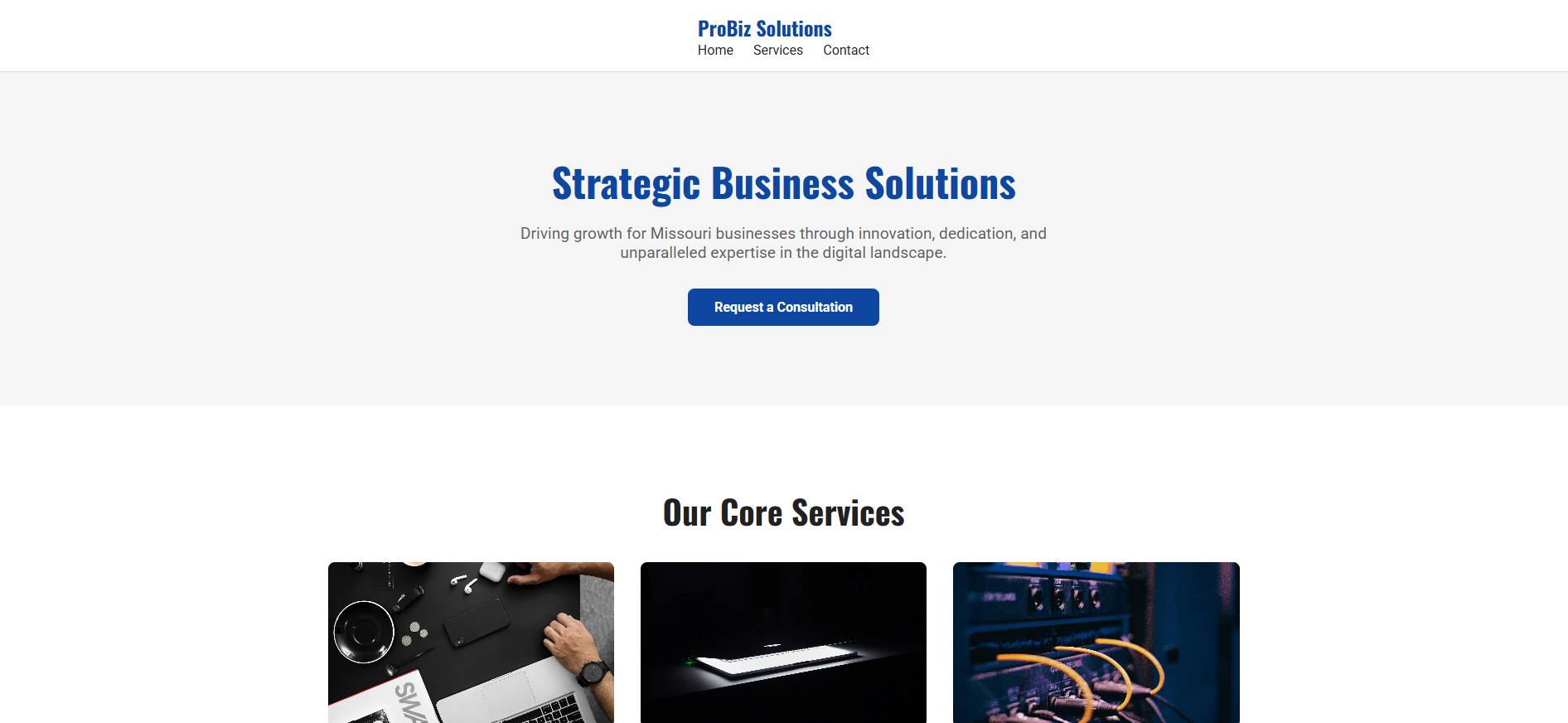 A professional website template for a corporate business.